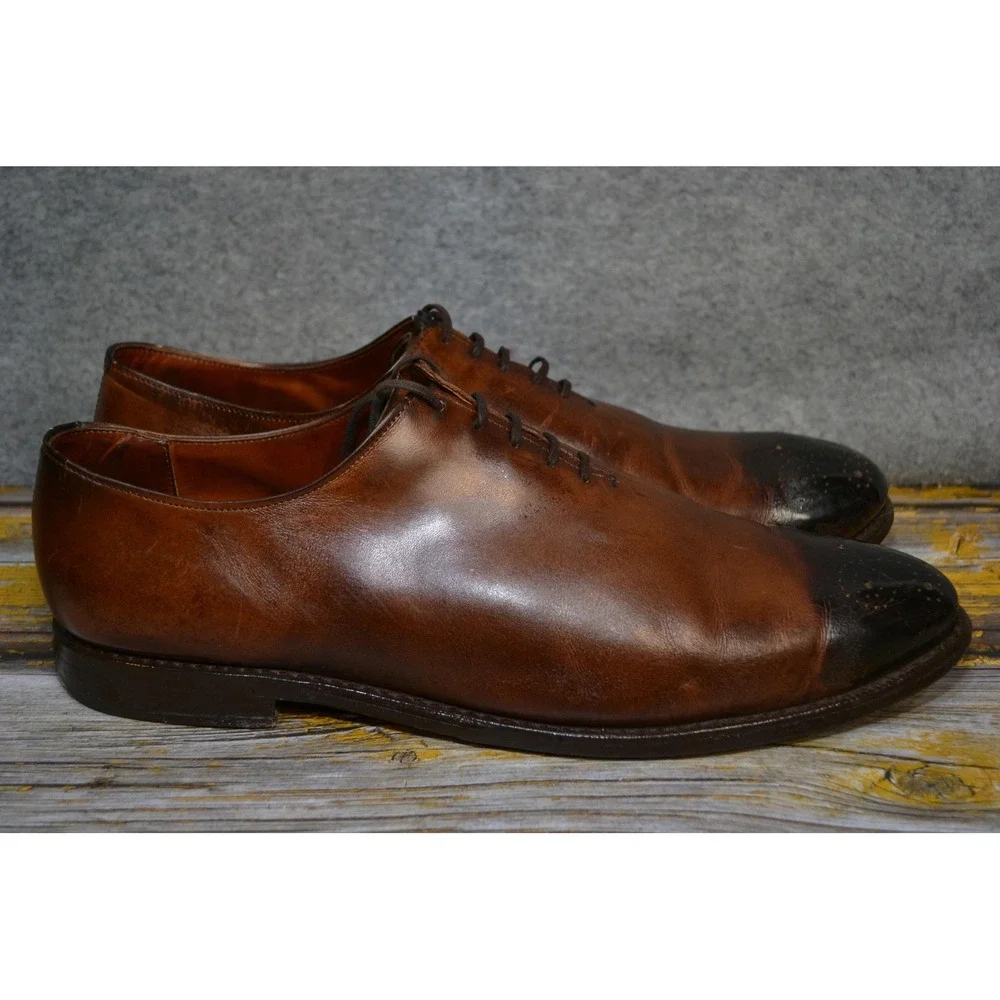 Allen Edmonds Mackenzie Shoes Mens 13 B Brown Leather Cap Toe Oxford Dress USA